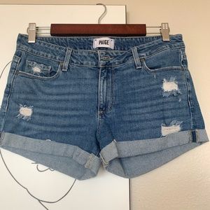 Paige distressed shorts.